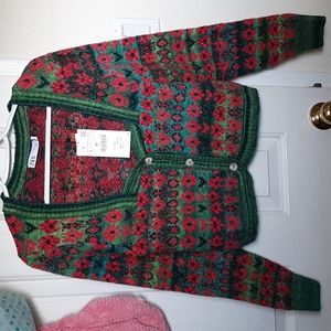 ZARA Cropped Knit Jacquard Cardigan